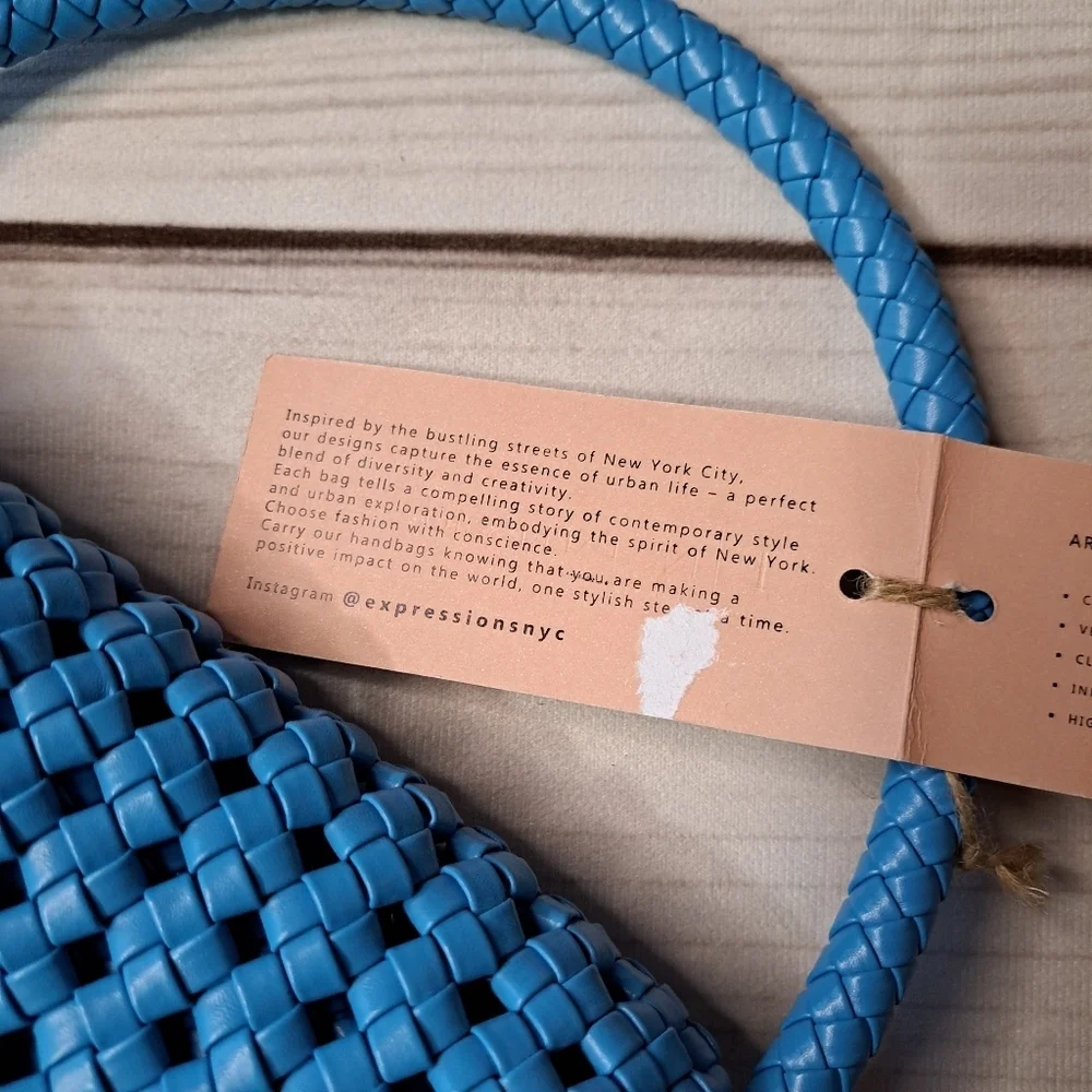 Expressions NYC Blue Woven Women's Bag Wear 2 Ways